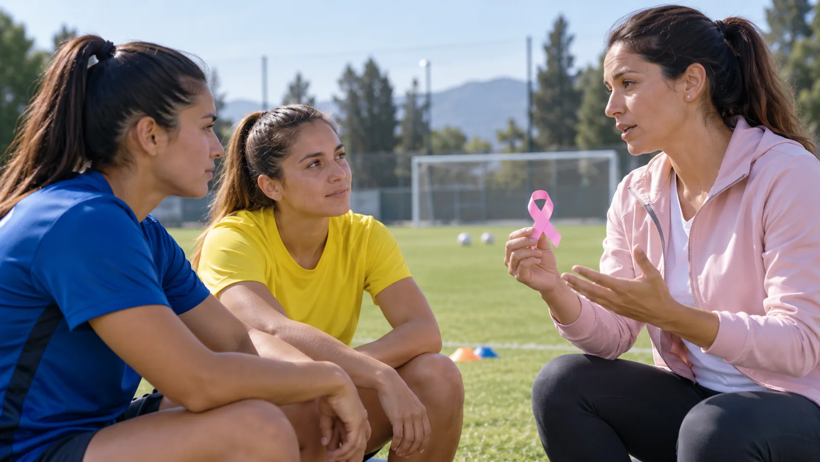 Ilustración de una conversación preventiva de salud con deportistas